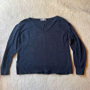 Everlane v-neck cotton sweater black small